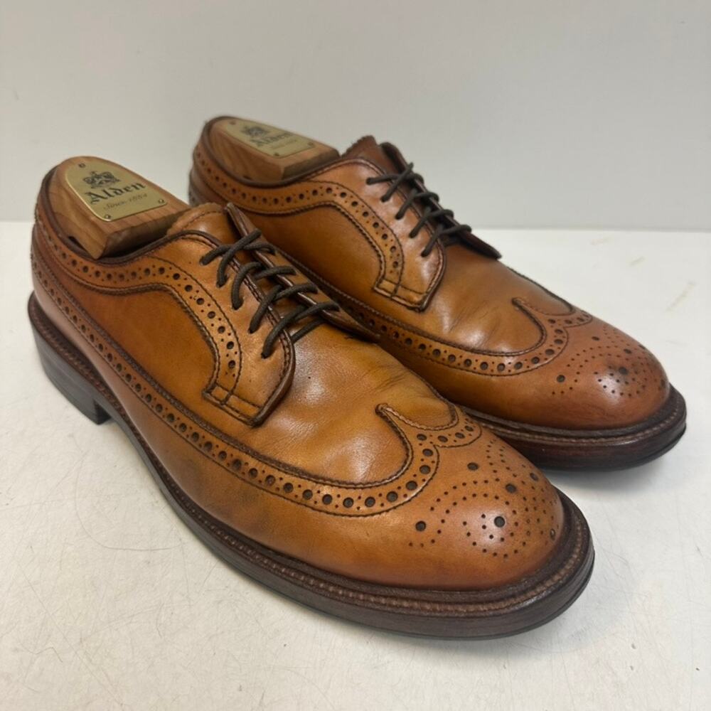 RESOLED Alden 97641 Burnished Tan Calfskin Long Wing Blucher Made in USA 7.5 D